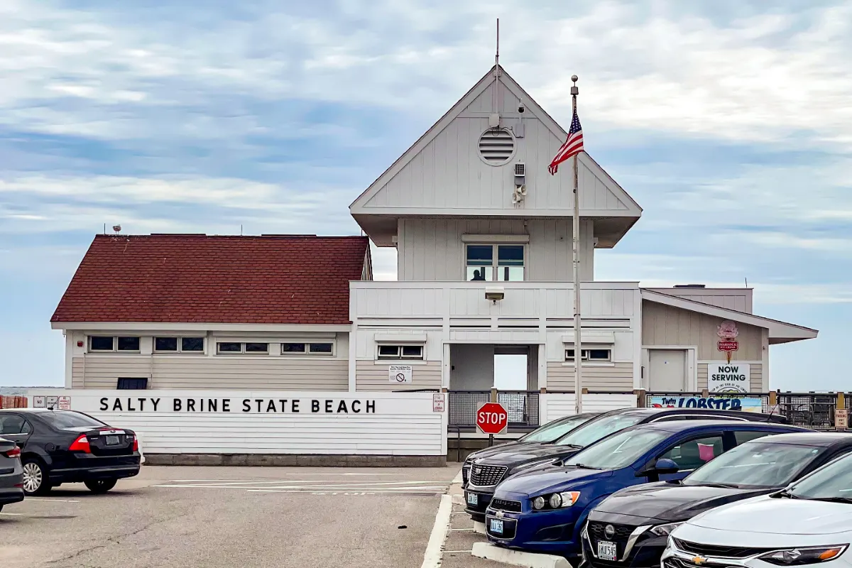 Pavilion at Salty Brine State Beach in Galilee